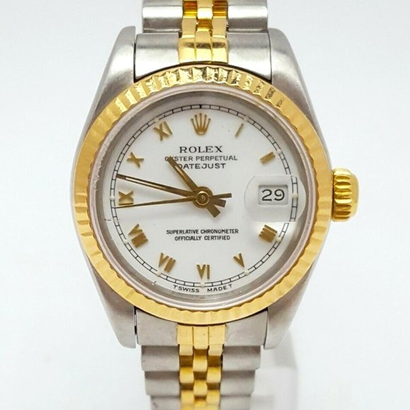 Rolex Accessories - 1986 Rolex Oyster Perpetual Datejust 26mm Women's Watch 18K Gold Model 69173